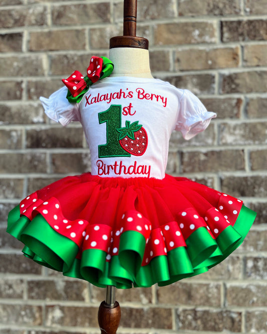 Berry 1st Birthday Tutu Set