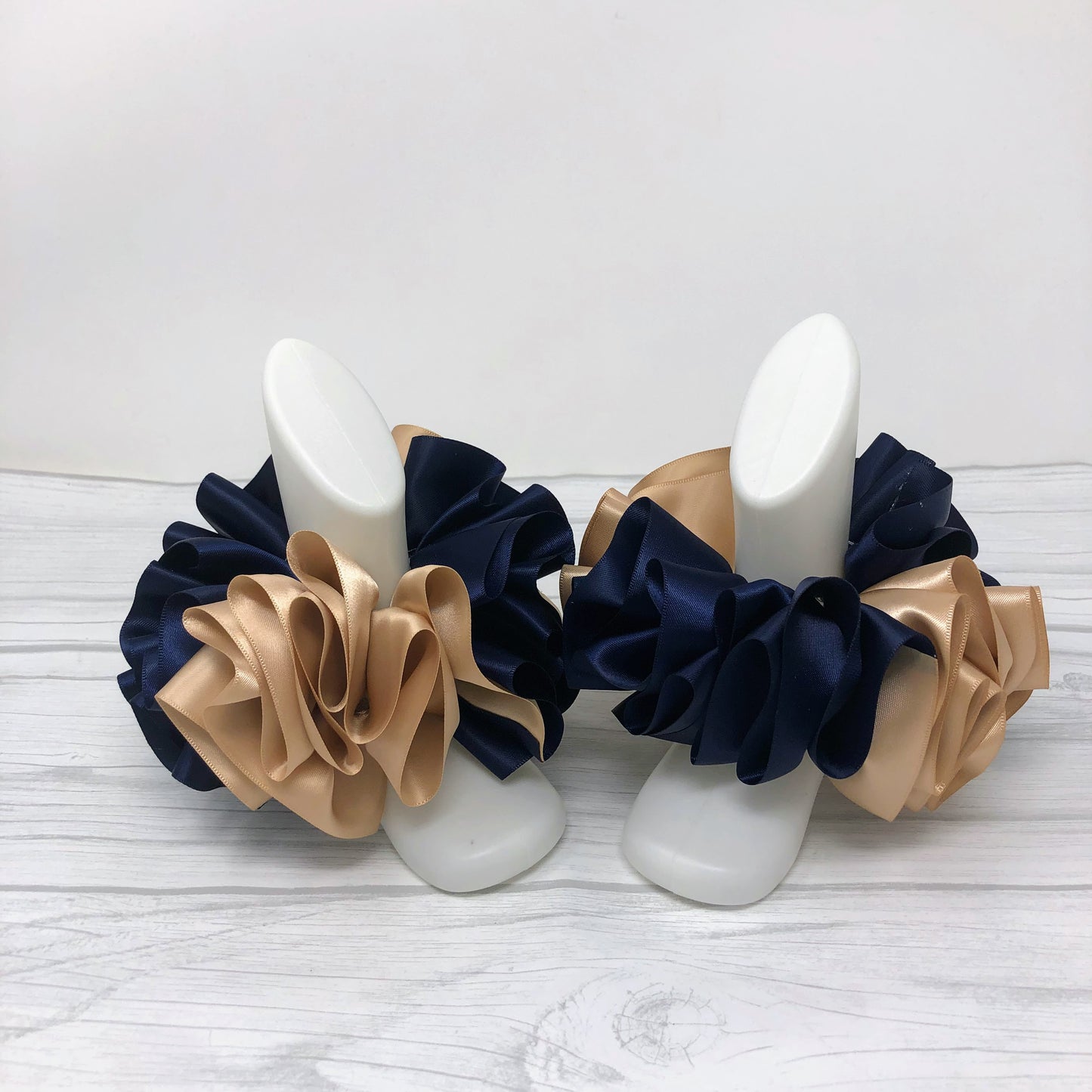 Navy & Khaki Tutu Anklets
