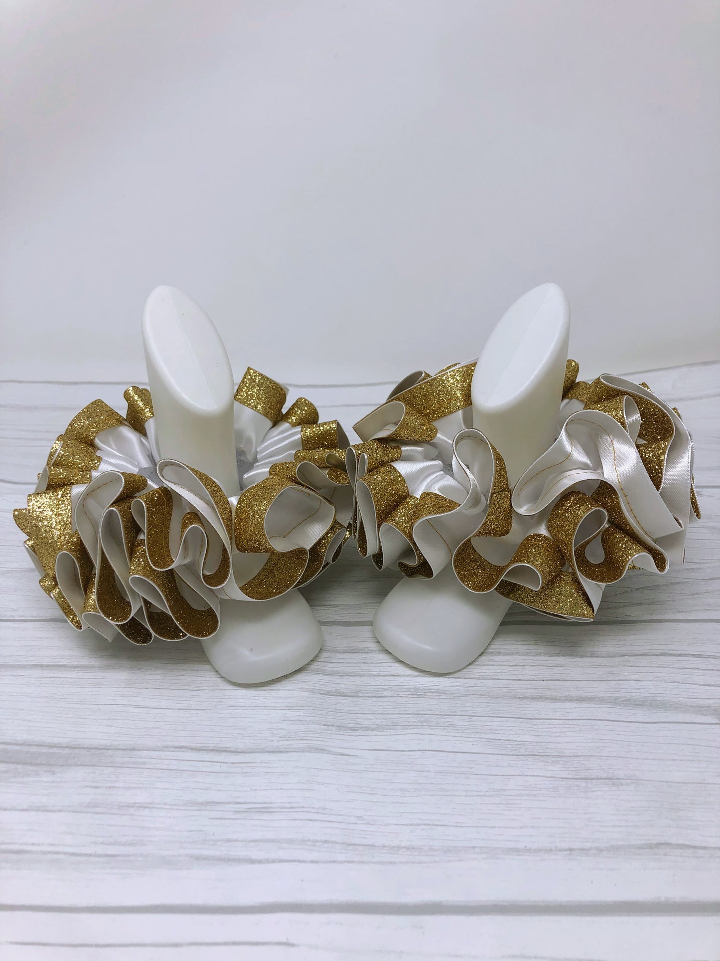 White & Gold Glitter Tutu Anklets