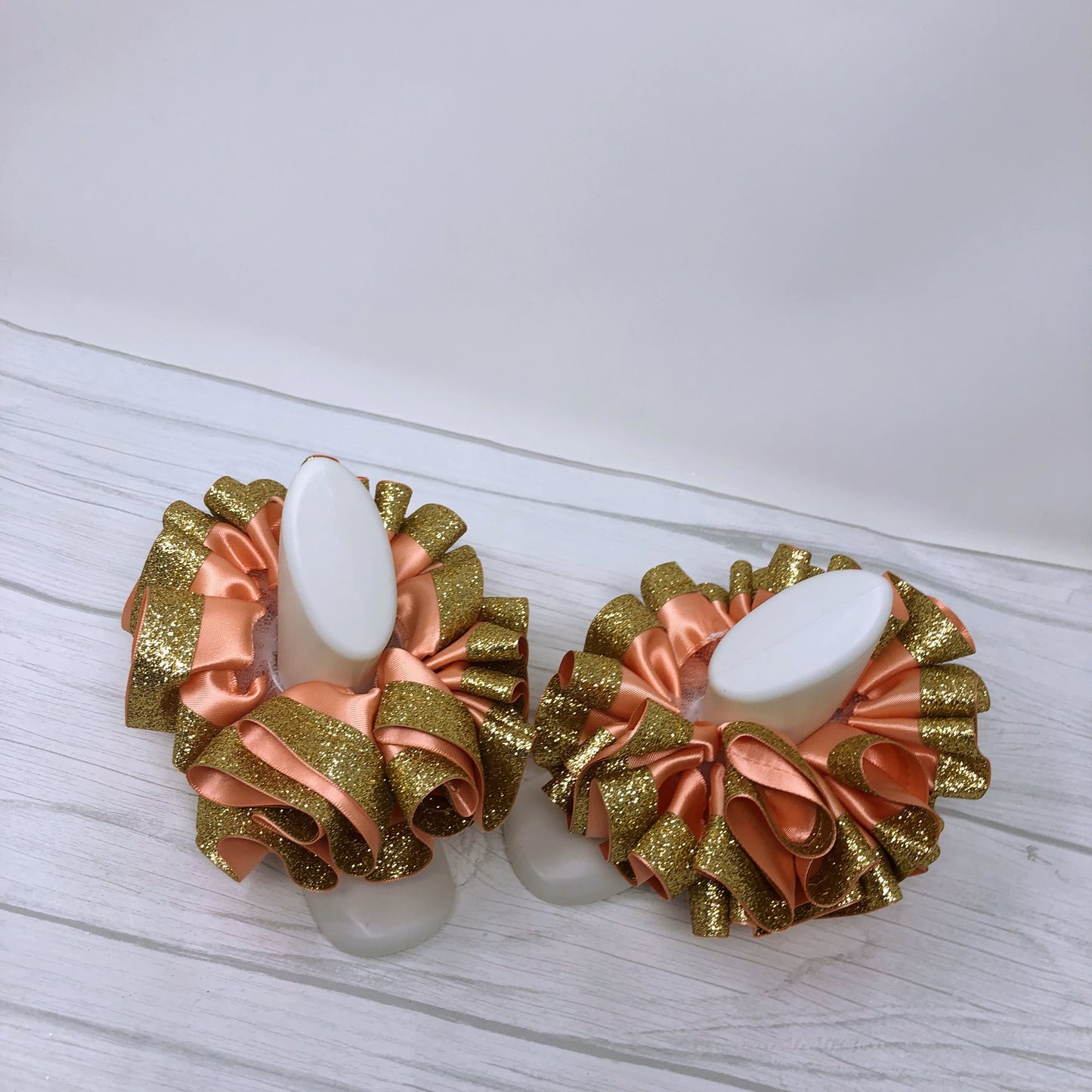 Peach & Gold Tutu Anklets