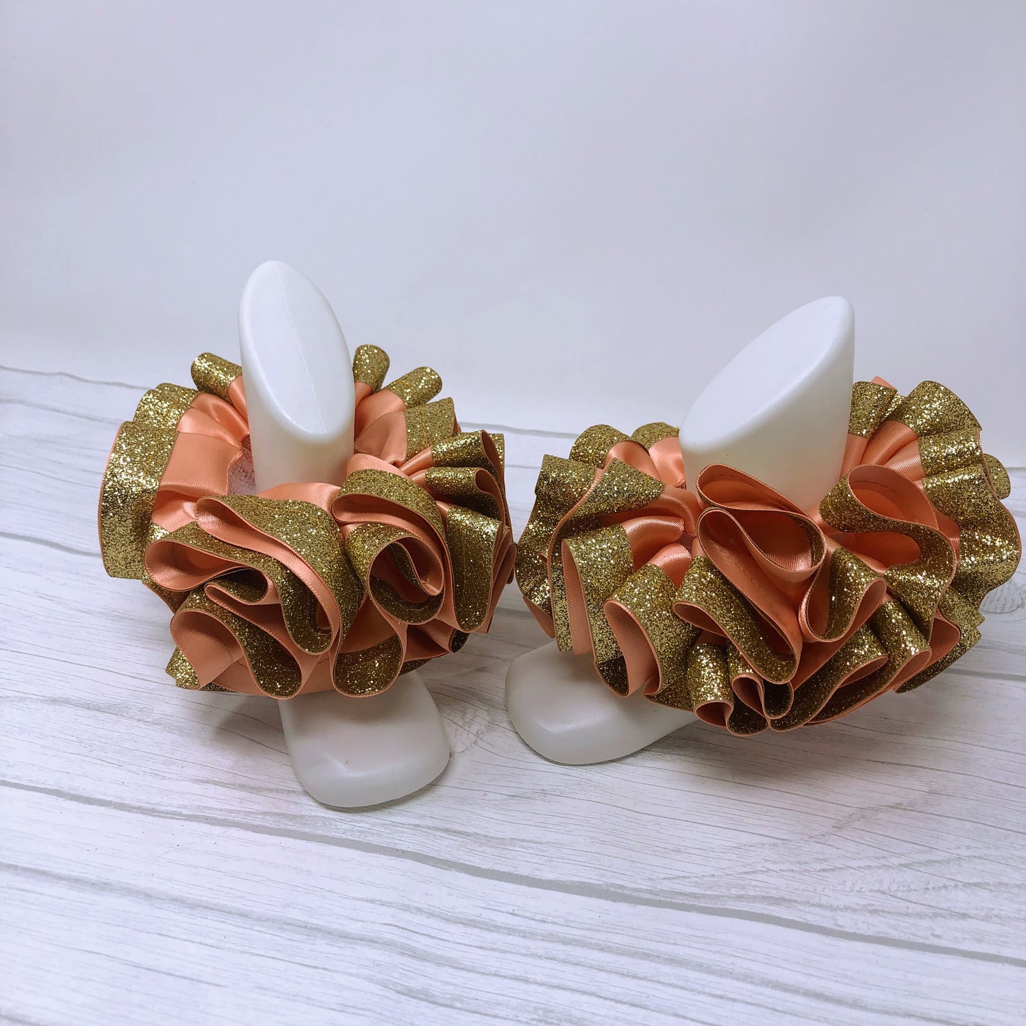 Peach & Gold Tutu Anklets
