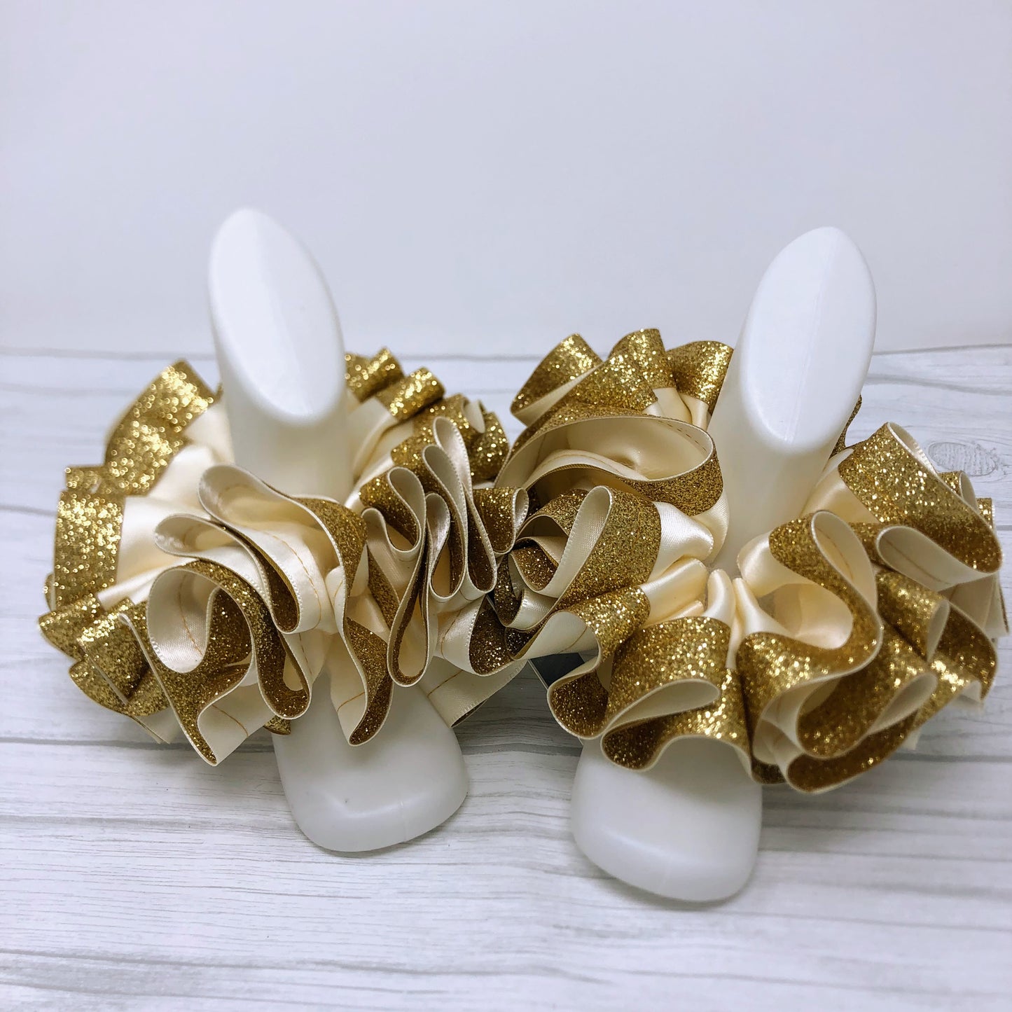 Ivory & Gold Glitter Tutu Anklets