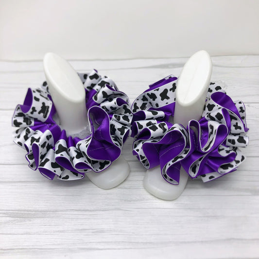 Purple & Cow Print Anklets