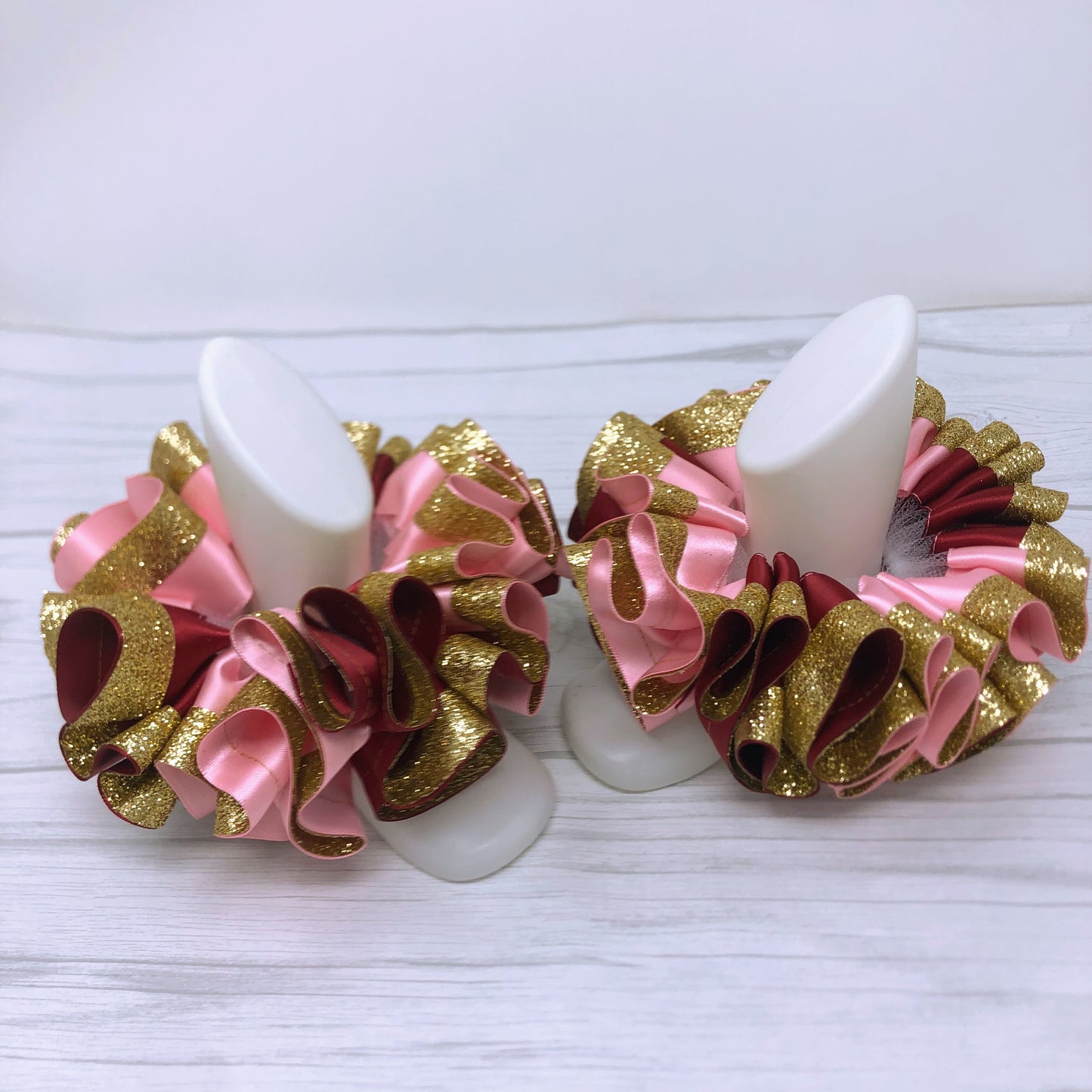 Marron & Pink with Gold Glitter Tutu Anklets