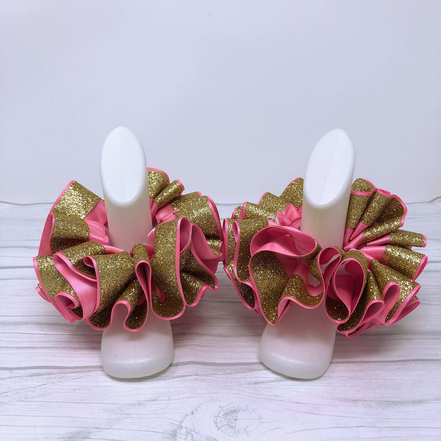 Bubble Gum Pink & Glitter Gold - Tutu Anklets