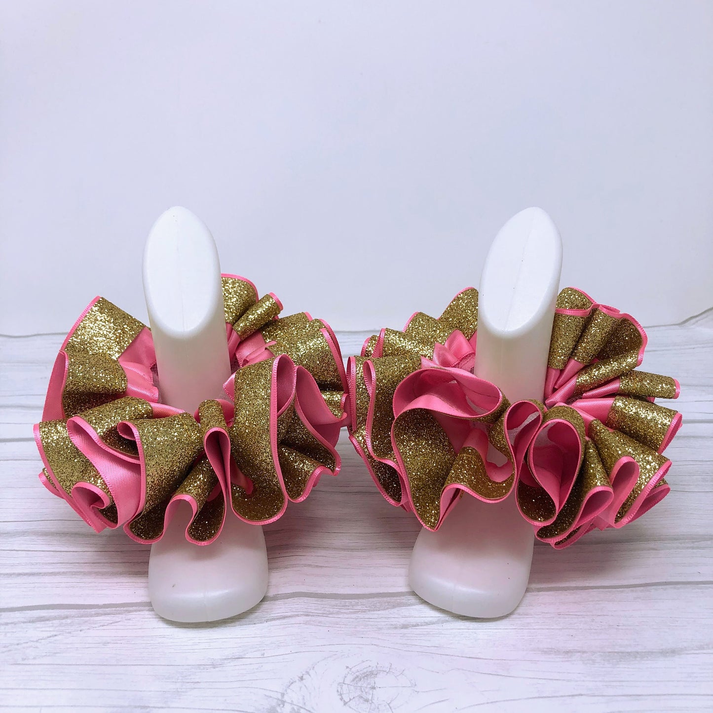 Bubble Gum Pink & Glitter Gold - Tutu Anklets