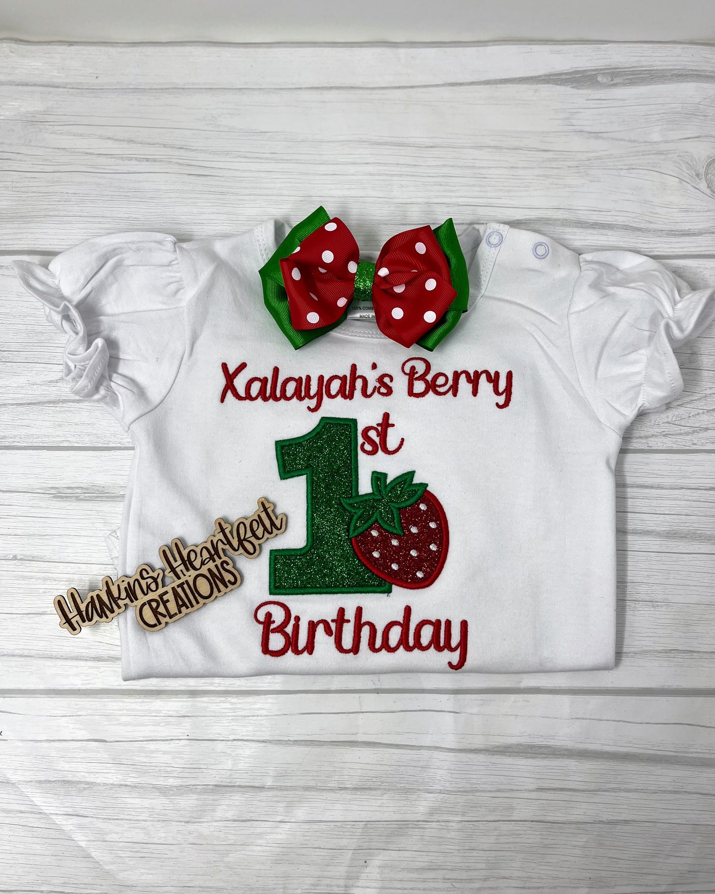 Berry 1st Birthday Embroidered Shirt