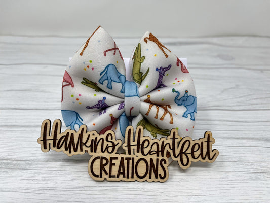 St. Patrick’s Day Duck & Shamrock Hair Bow | Handmade Fabric Bow for Girls