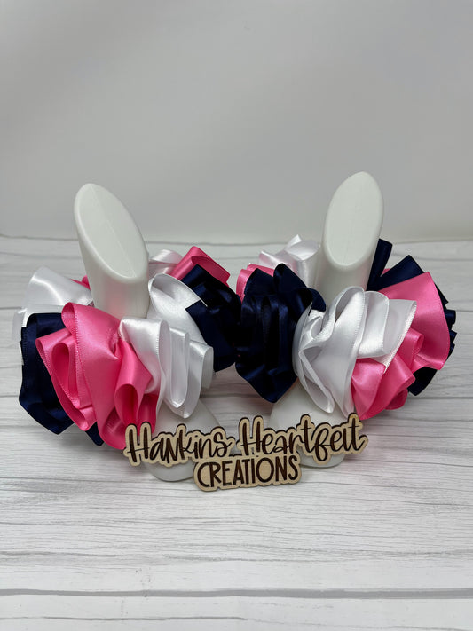 Navy, Pink & White Tutu Anklets