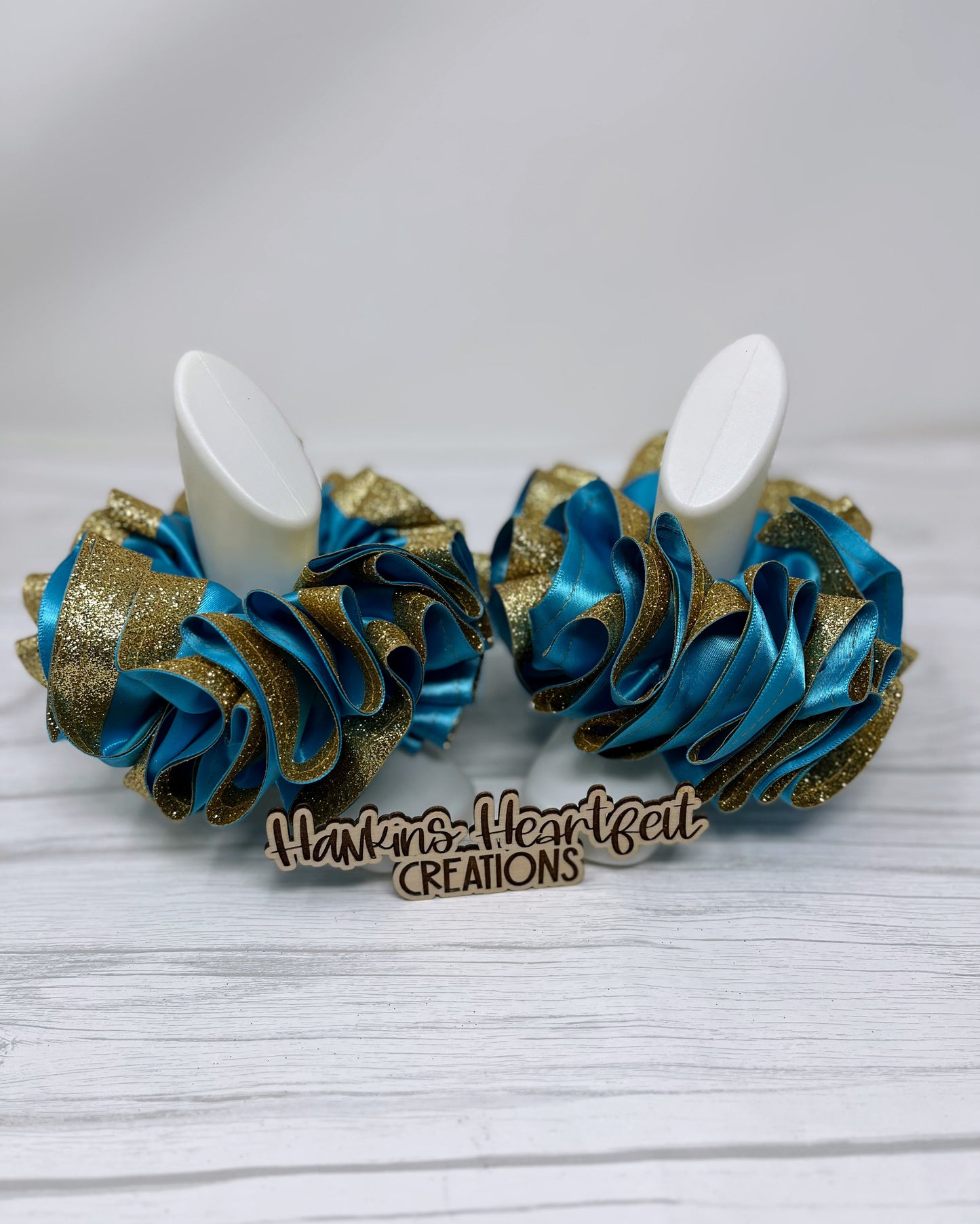 Turquoise & Gold Glitter Tutu Anklets