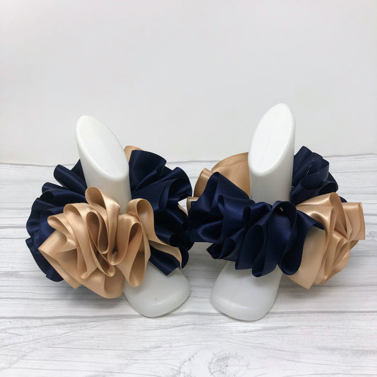 Navy & Khaki Tutu Anklets