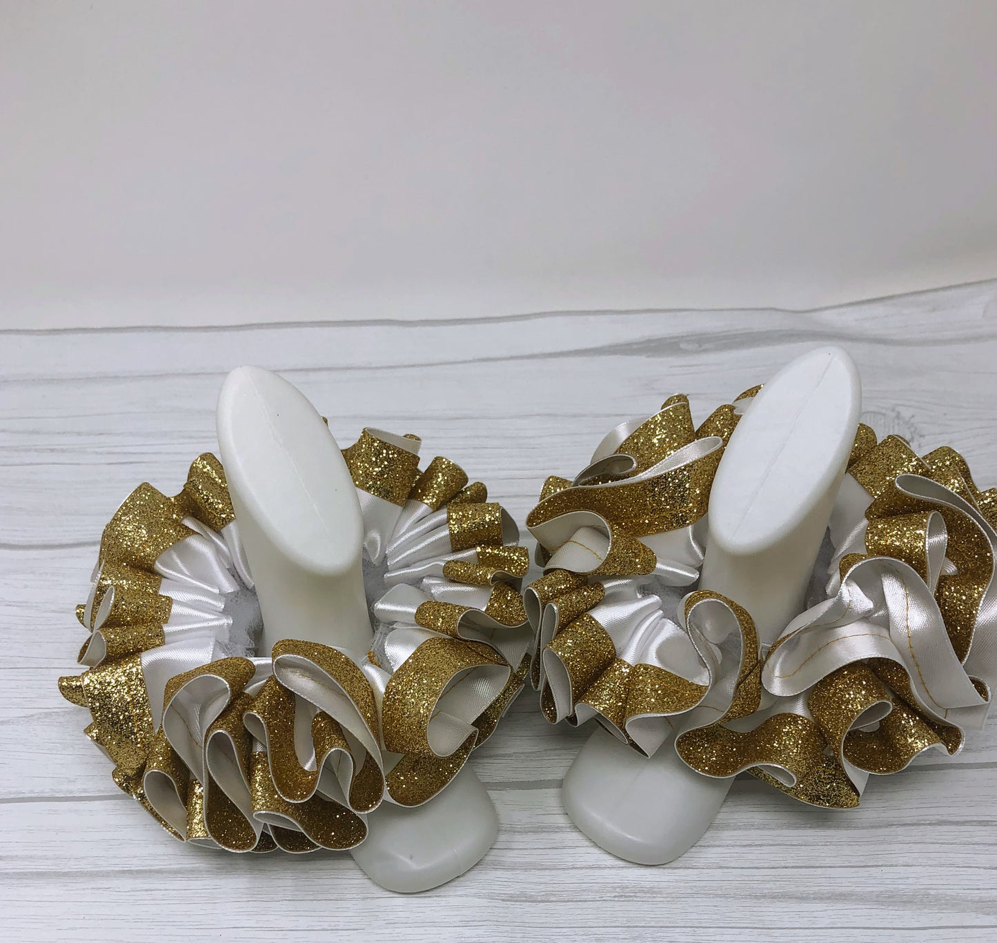 White & Gold Glitter Tutu Anklets