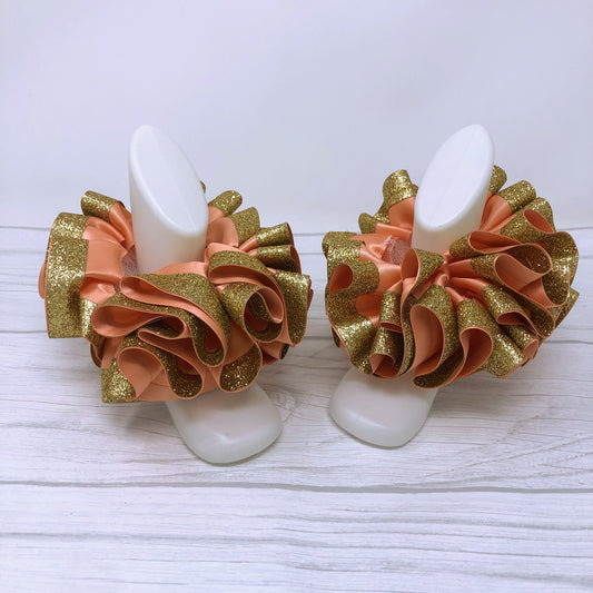 Peach & Gold Tutu Anklets