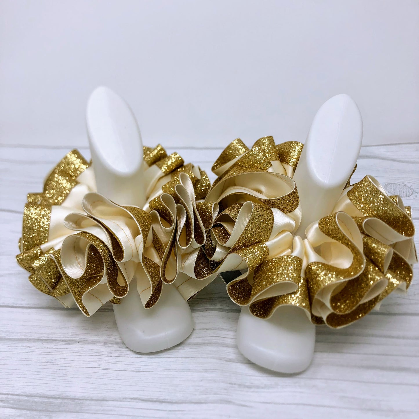 Ivory & Gold Glitter Tutu Anklets