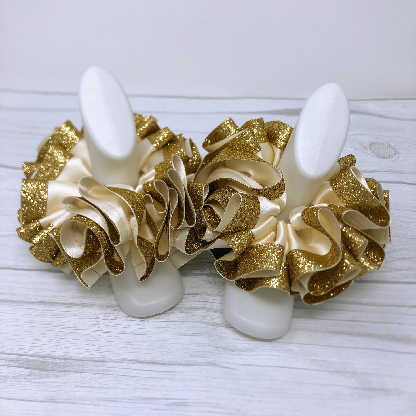 Ivory & Gold Glitter Tutu Anklets