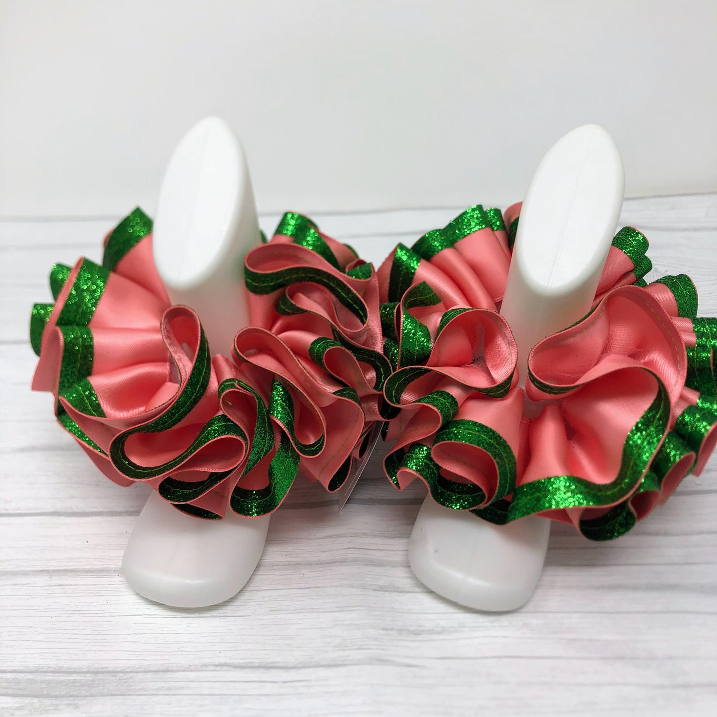 Bubble Gum Pink & Green Glitter Tutu Anklets