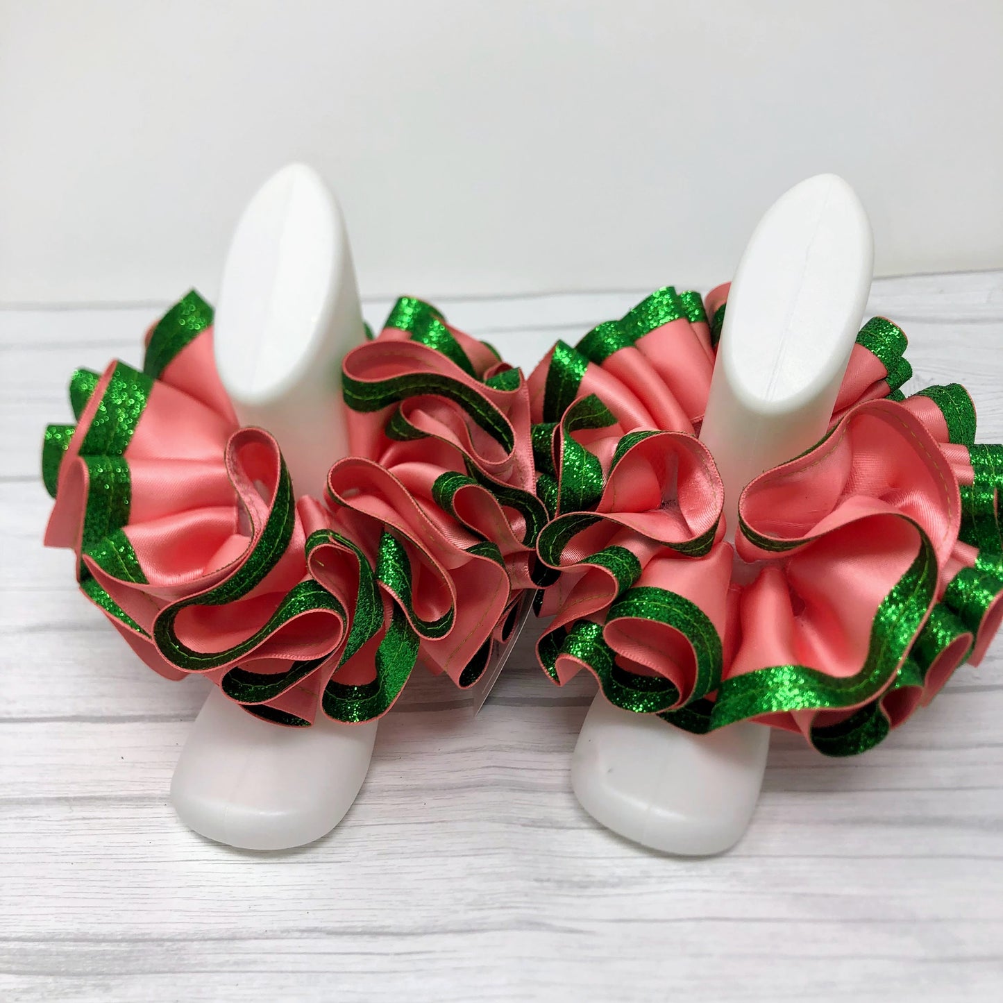 Bubble Gum Pink & Green Glitter Tutu Anklets