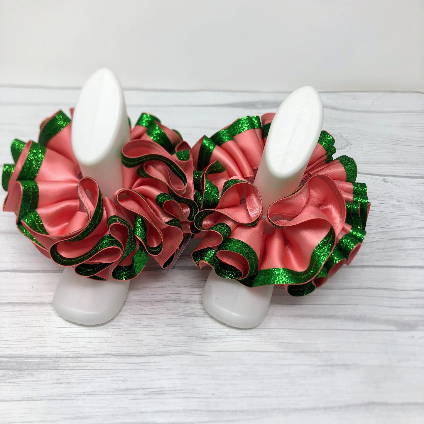 Bubble Gum Pink & Green Glitter Tutu Anklets