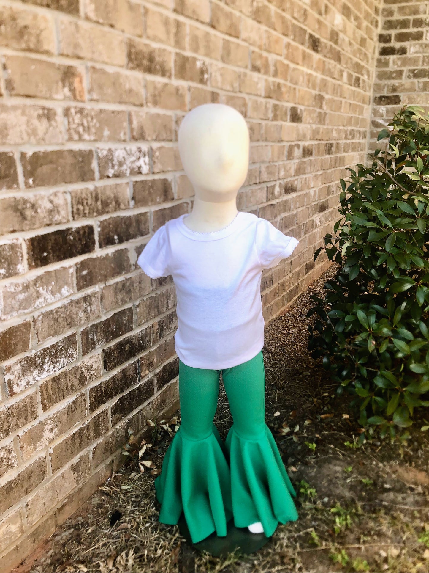 Girls Emerald Green Bell Bottom Pants | Boutique Toddler Flare Leggings