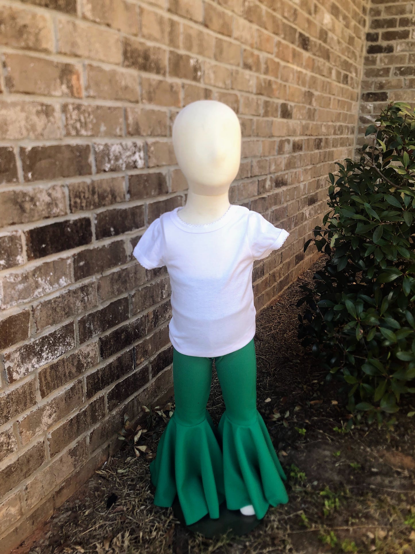 Girls Emerald Green Bell Bottom Pants | Boutique Toddler Flare Leggings