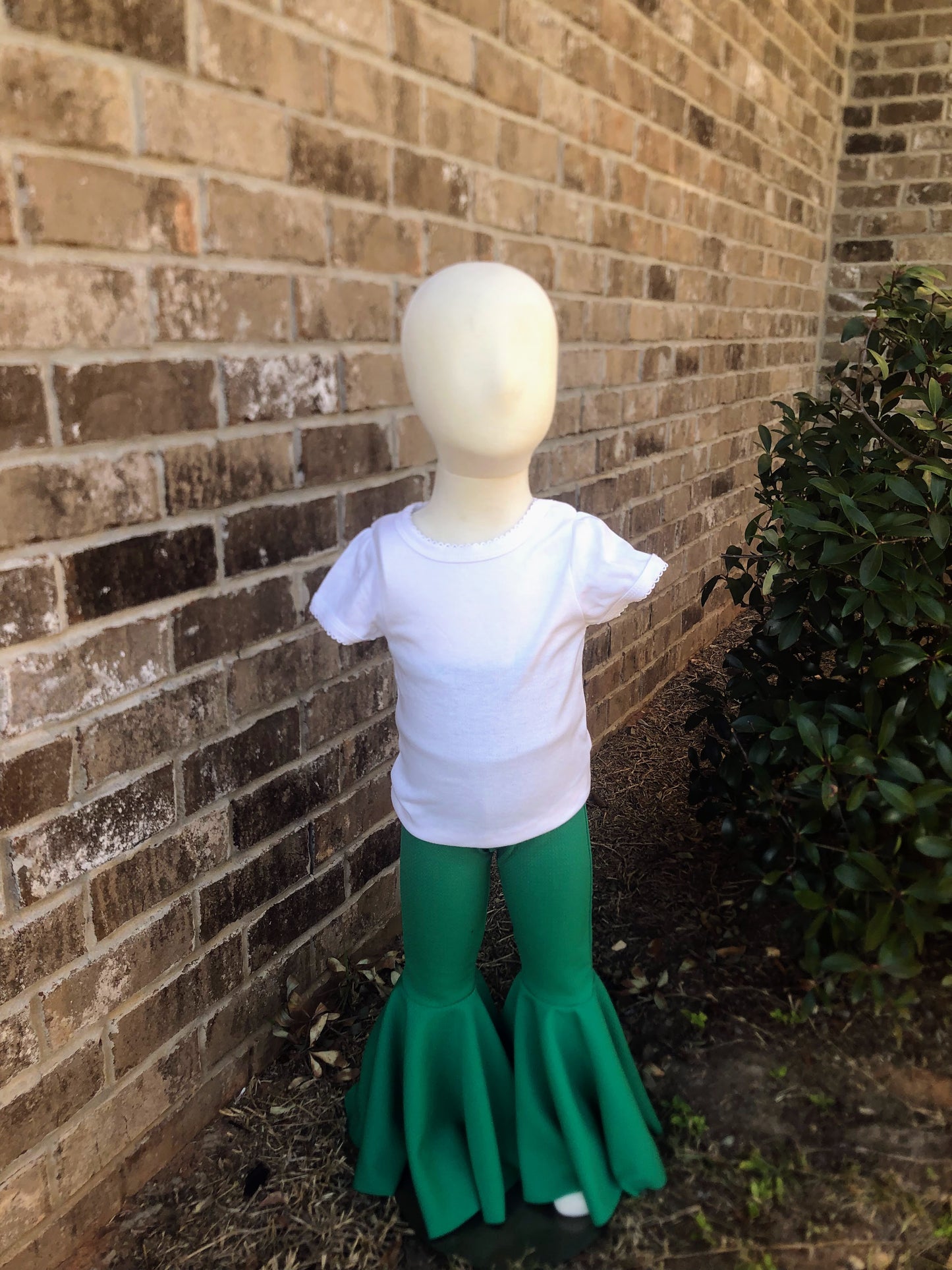 Girls Emerald Green Bell Bottom Pants | Boutique Toddler Flare Leggings