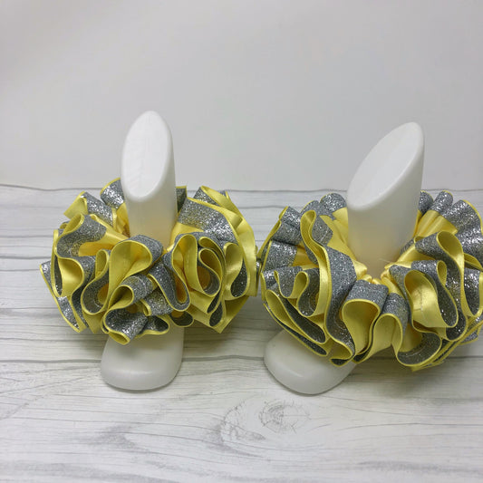 Light Yellow & Silver Glitter Tutu Anklets