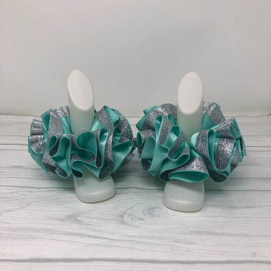 Aqua & Silver Glitter Tutu Anklets