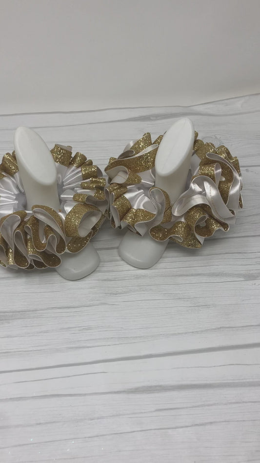 White & Gold Glitter Tutu Anklets